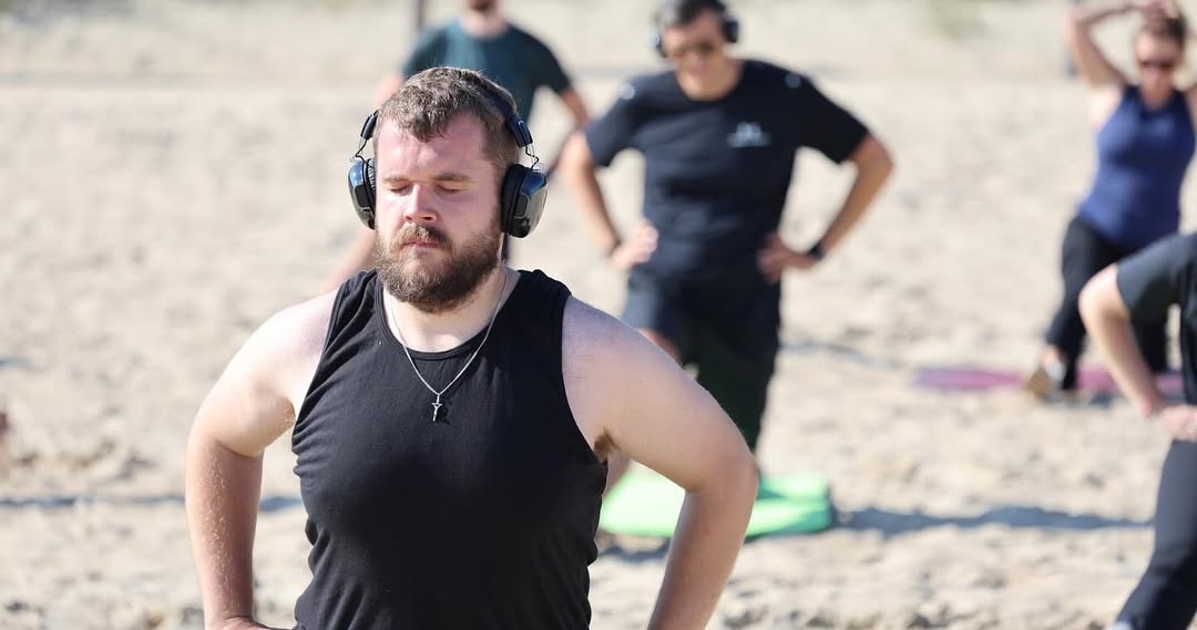 Trening boksu podczas obozu